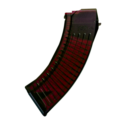 Magazynek KM-C29A AK / AKM Polimer 30 Naboi, Gen 2, Clear Crimson - WBP / Kobold Customs
