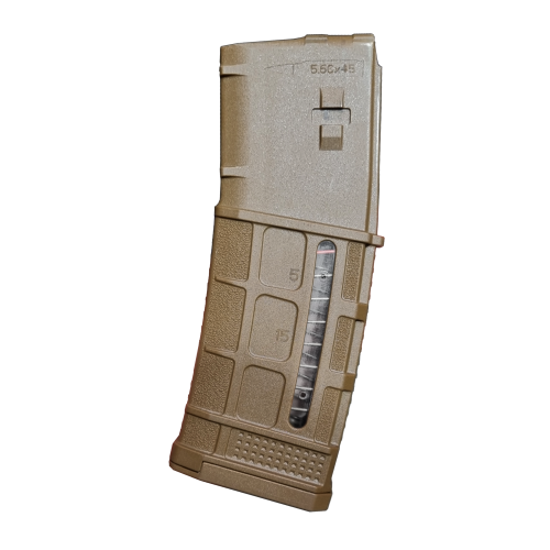 Magazynek AR15 Polimer 30 Naboi, Piaskowy z oknem - Sarsilmaz