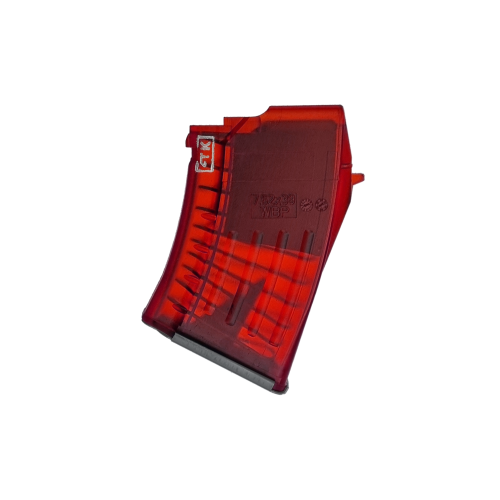 Magazynek KM-SC41A AK / AKM Polimer 10 Naboi, Gen 2, Clear Red - WBP / Kobold Customs