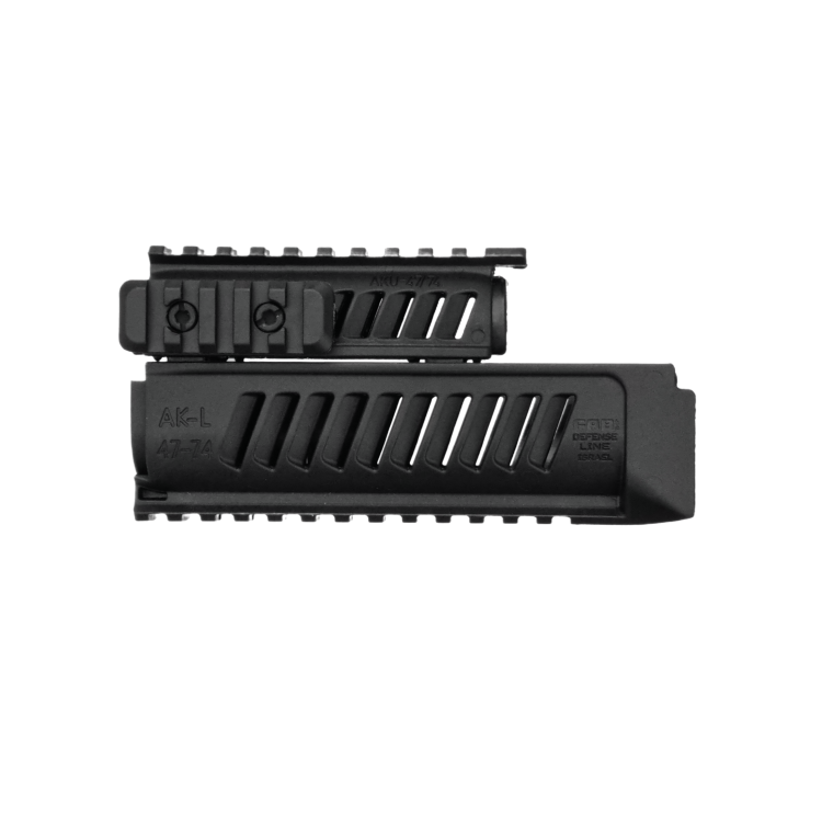 Łoże AK z szynami Picatinny, AK-47 Quad Rail Polymer Handguard, Czarne - FAB Defense