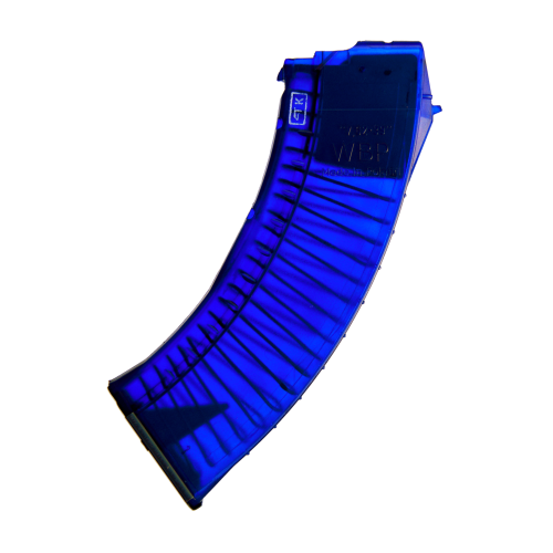 Magazynek KM-C64 AK / AKM Polimer 30 Naboi, Gen 1, Clear Cobalt - WBP / Kobold Customs